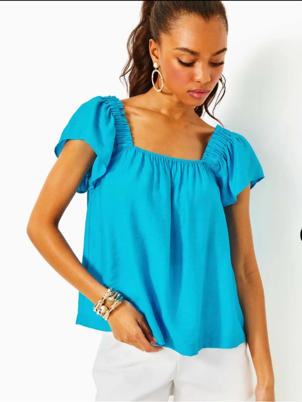 Lilly Pulitzer Caralisa Top in Tangier Teal